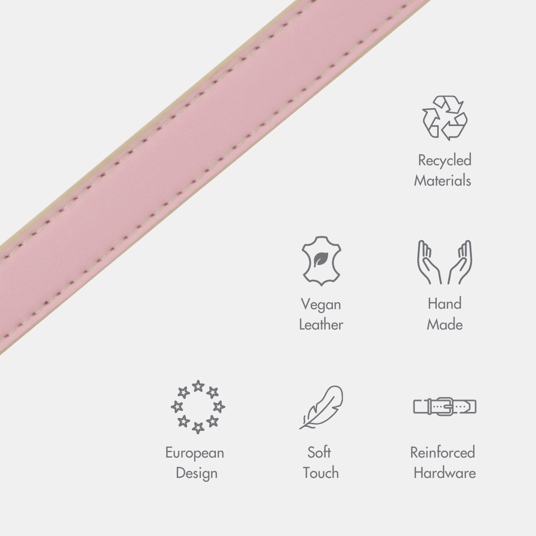 Kragen - Luft -Tag aktiviert - Veganes Leder - Cupertino Pink