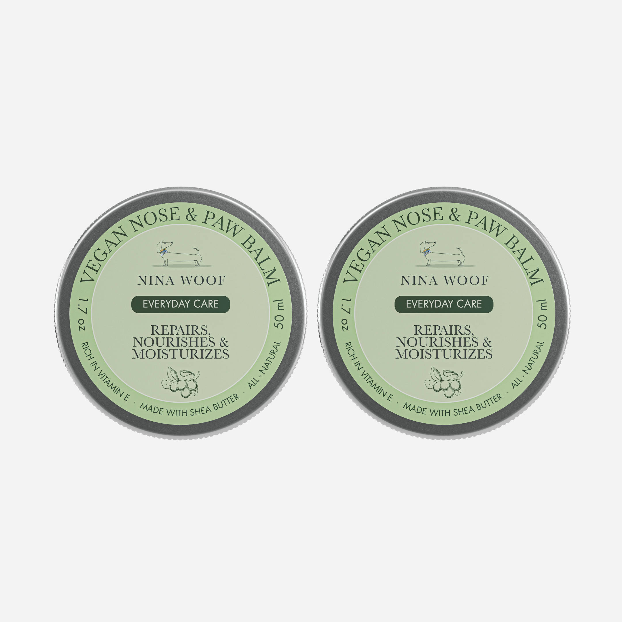 2 Pack - Vegan Dog Nose and Paw Balm