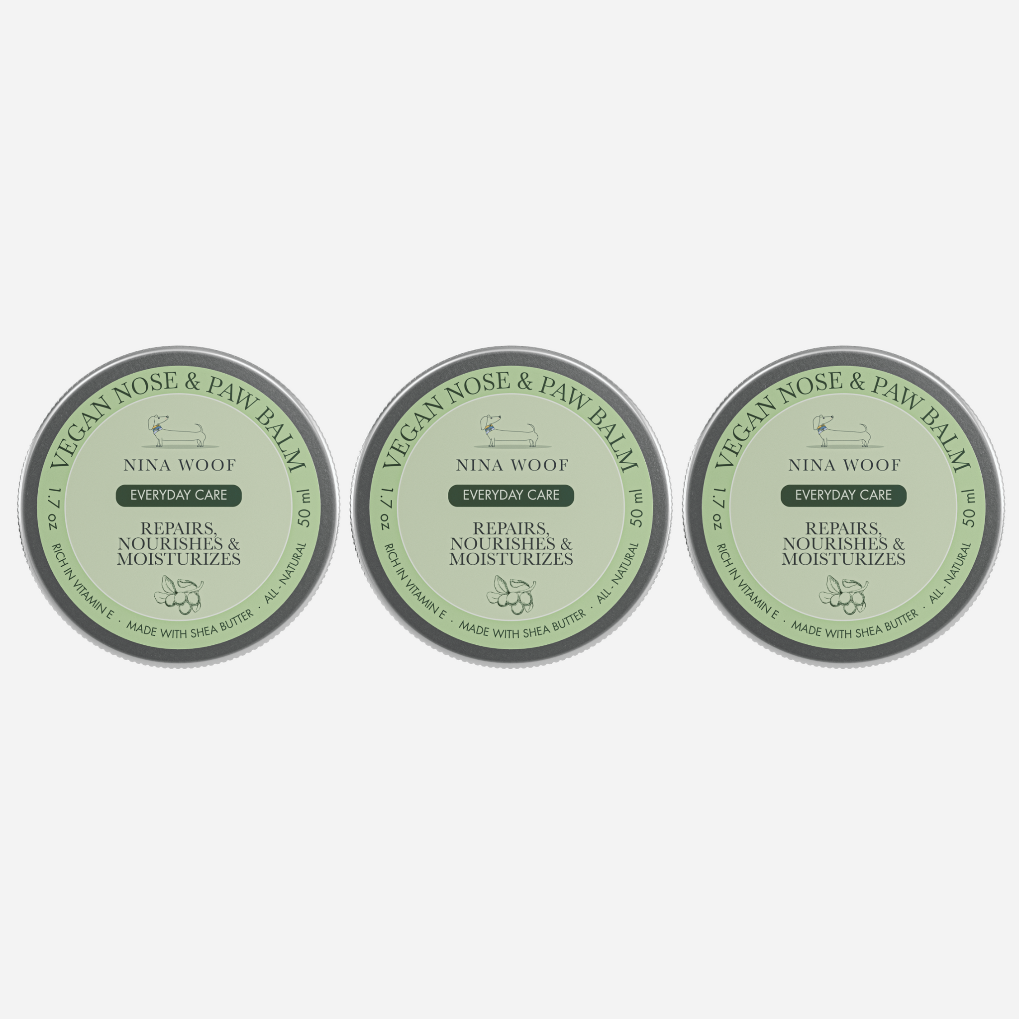 3 - Veganer Bálsamo -Pack für Nasen- und Hundepolster