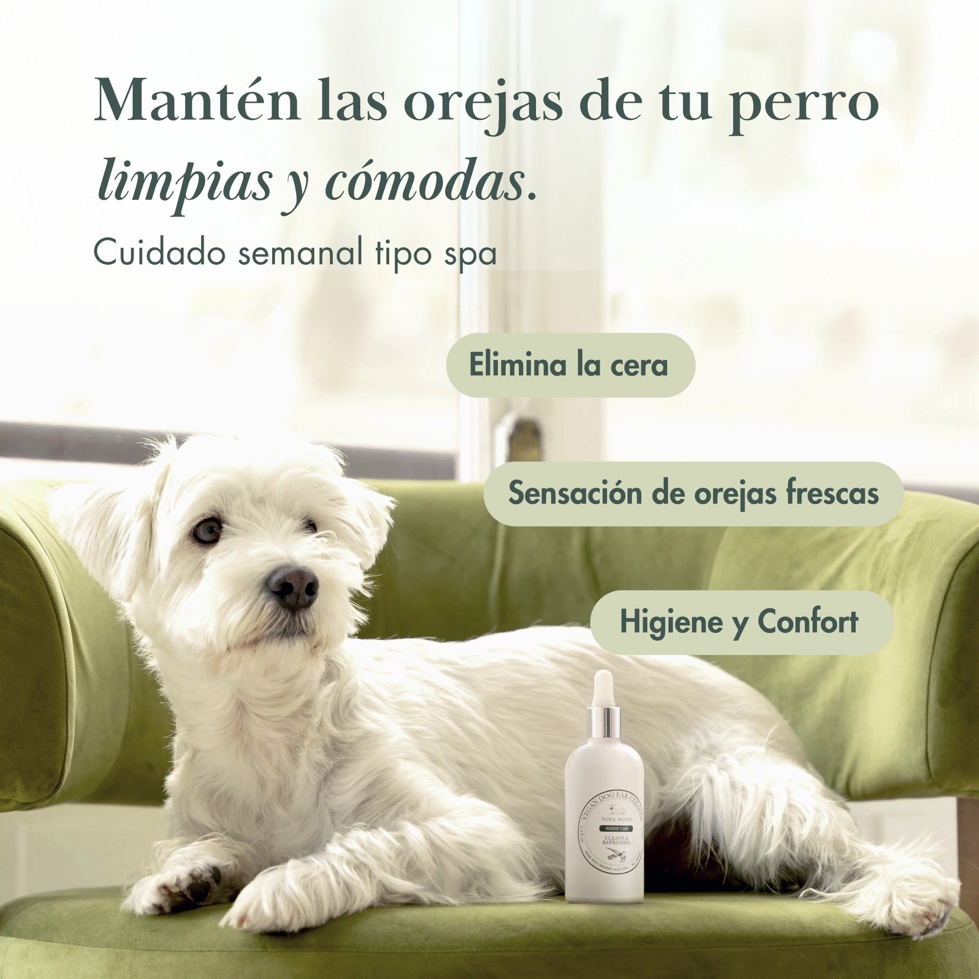 Dog Ear Cleaner - Gentle Odor and Wax Remover