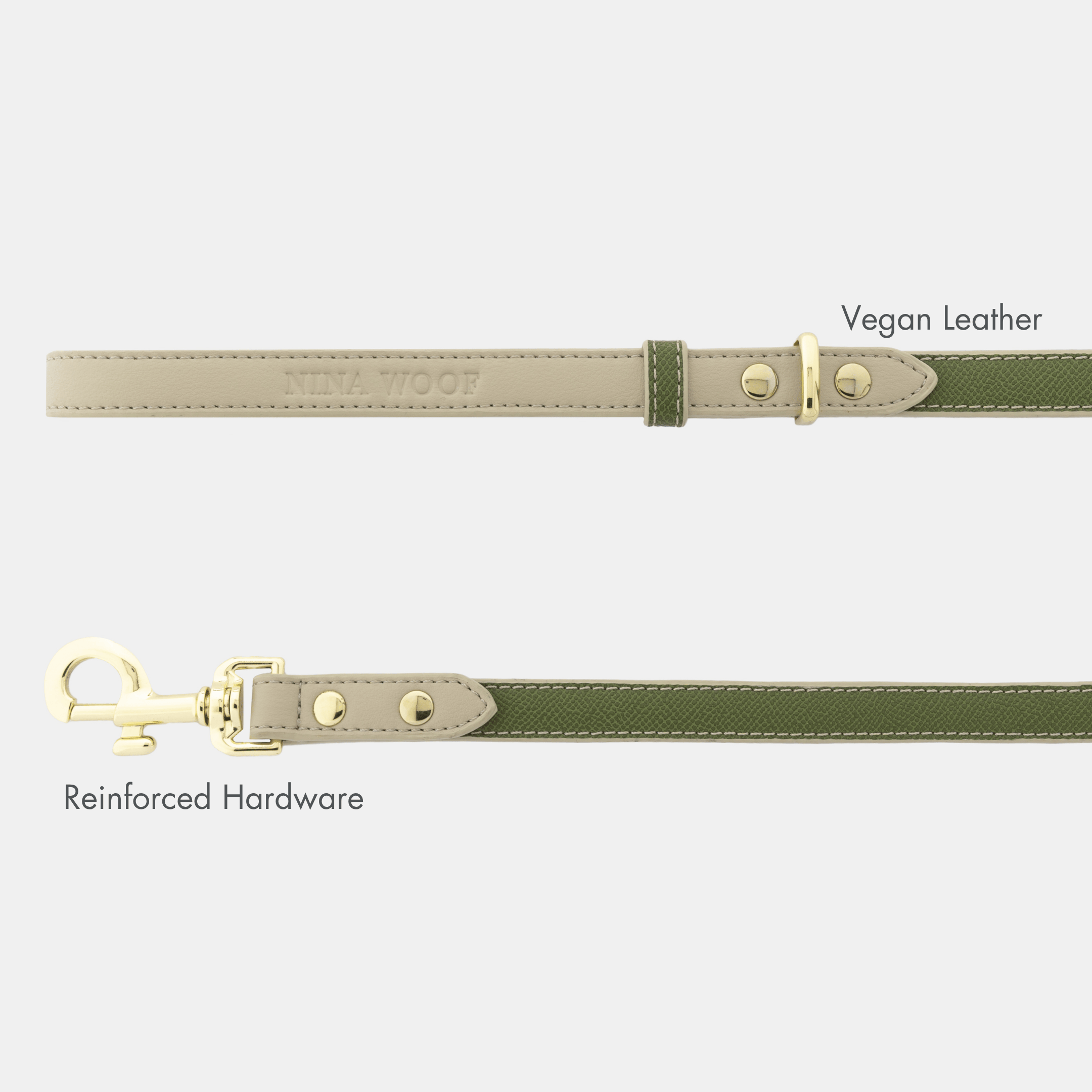 Lead 4ft - Vegan Leather - Copenhagen Olive