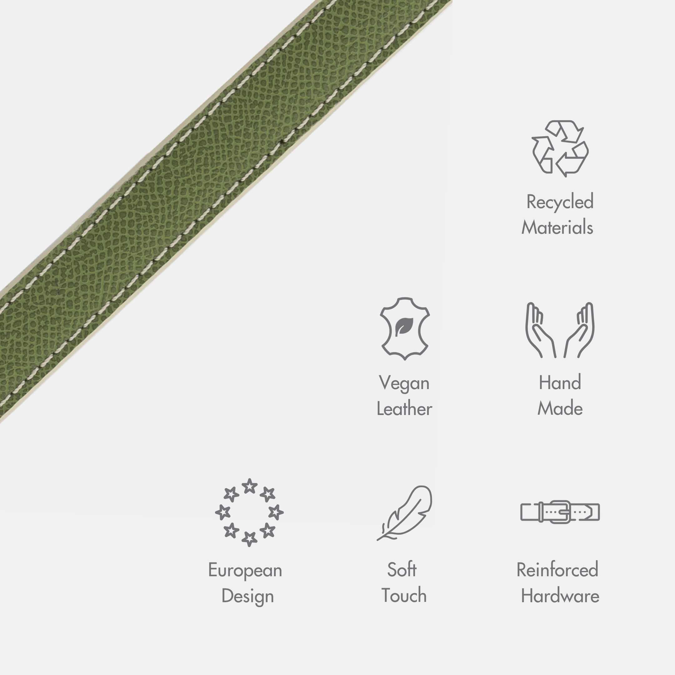 Lead 4ft - Vegan Leather - Copenhagen Olive