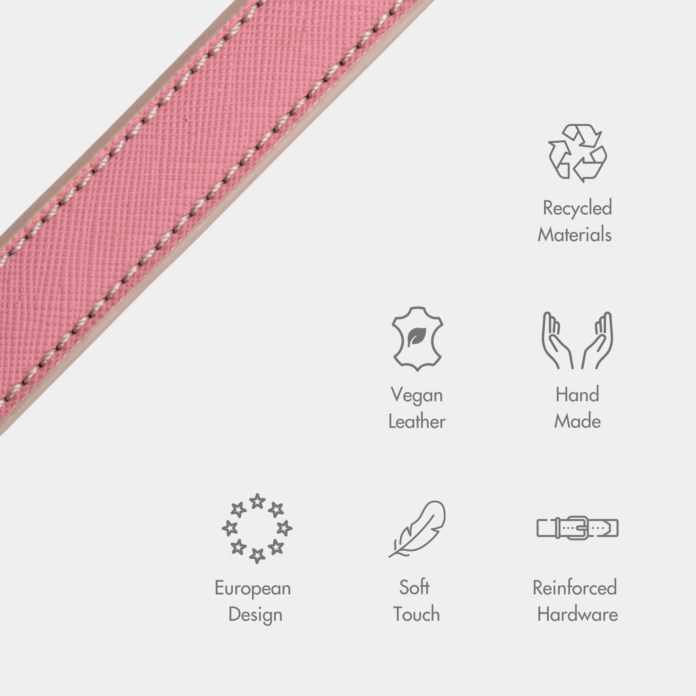 Collier - Cuir Vegan - Rose Rio