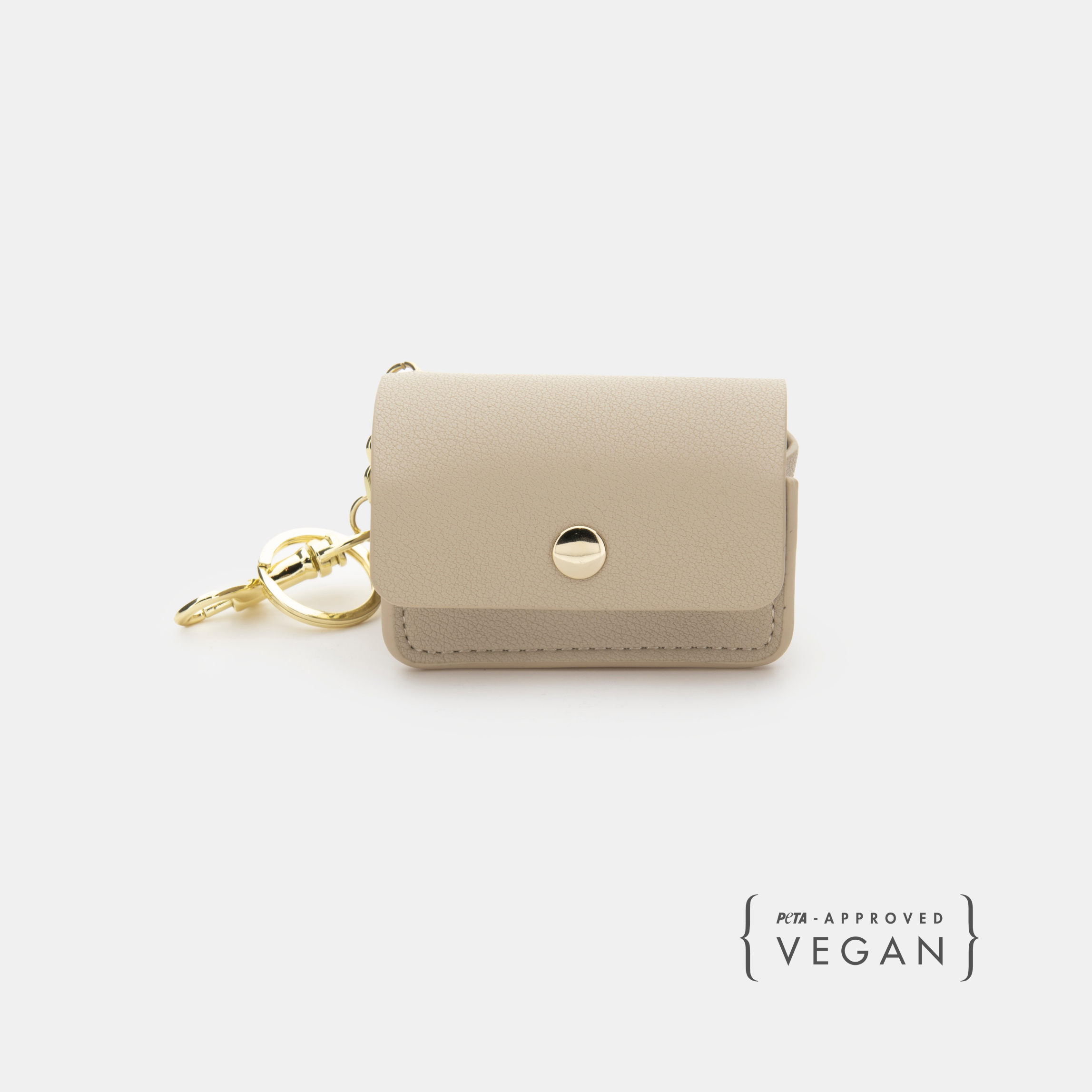 Porte-sac poubelle beige - Cuir vegan - Distributeur de sacs