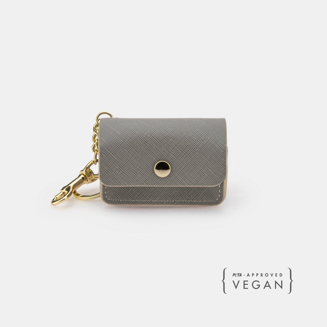 Porte-sac poubelle gris - Cuir vegan - Distributeur de sacs