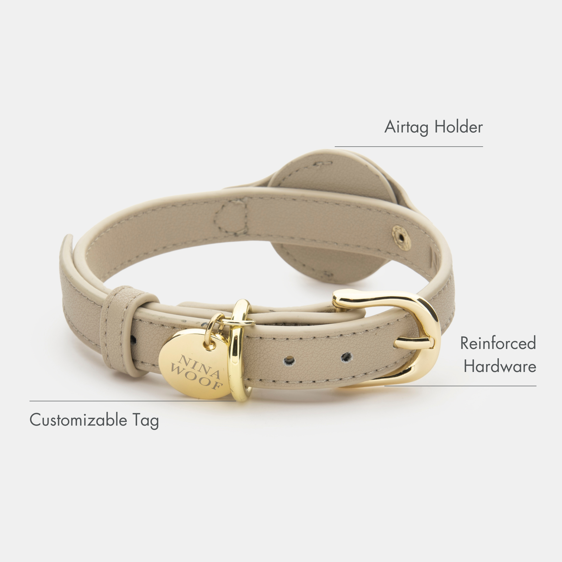 Necklace - Air Tag Enabled - Vegan Leather - Cupertino