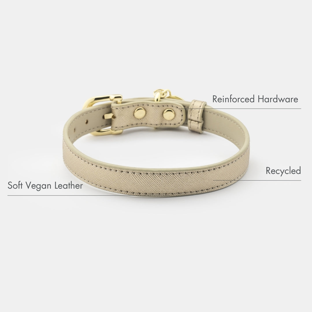 Collar - Vegan Leather - Rio Gold