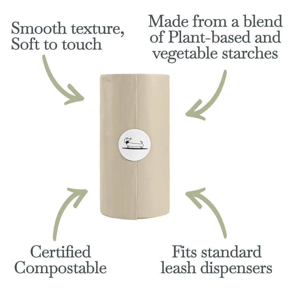 Waste Bags - 90 bags (6 rolls) - Biodegradable and Compostable